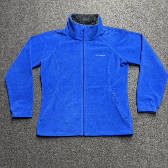 Columbia Omni Heat Thermal Comfort Full Zip Jacket Womens Medium Blue Fleece - Picture 1 of 7